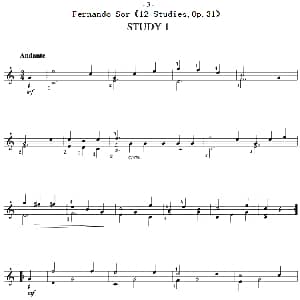 Fernando Sor 12 Studies,Op.31 吉他谱