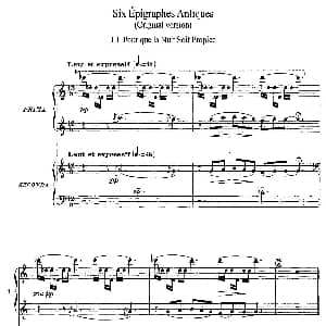 Six Epigraphes Antiques 钢琴谱 阿希尔 克劳德 德彪西