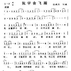我学会飞翔_通俗唱法乐谱_词曲:张雨生 张雨生