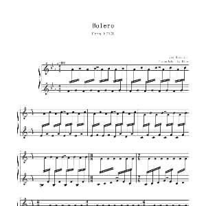 Bolero 钢琴谱 久石让