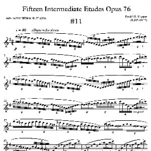 萨克斯谱 | 中级练习曲15首 Op76 11 D 波帕尔