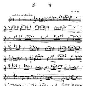 小提琴谱 | 恩情 版本一 陈钢