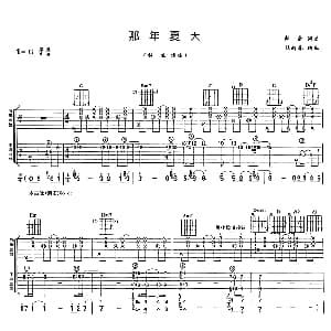 那年夏天 吉他谱 张杰 郝雷 郝雷
