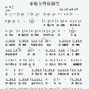 孝敬父母你别等_歌曲简谱_词曲:张宏 张宏