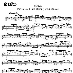 小提琴谱 | 6 Violin Sonatas and Partitas 2.Partita No.1 B Minor Urtext edition J S Bach 巴赫