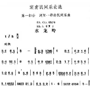 水龙吟 湖南民间乐曲选 洪滔 贾古记谱
