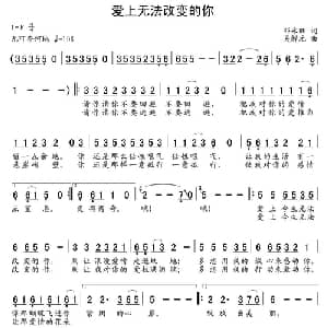 爱上无法改变的你_通俗唱法乐谱_词曲:邓永旺 吴解元