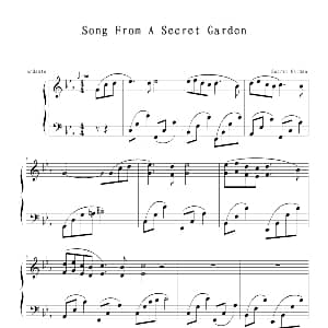 song from a secret garden 钢琴谱 神秘园