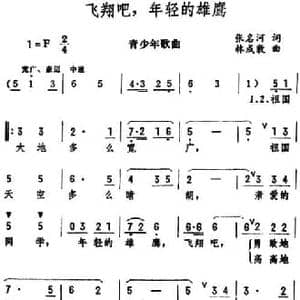 飞翔吧,年轻的雄鹰_民歌简谱_词曲:张名河 林成敦