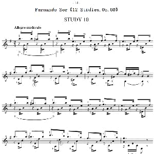 Fernando Sor 12 Studies,Op.60 吉他谱