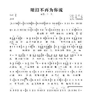 眼泪不再为你流_歌曲简谱_词曲:李若夕 春妹