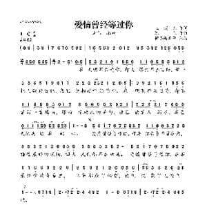 爱情曾经等过你_歌曲简谱_词曲:玉镯儿 陈伟