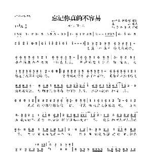 ​忘记你真的不容易_歌曲简谱_词曲:孙中亮 韩燕辉 木杰