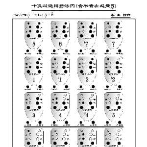 十孔埙指法表 半壶同款扩展_歌谱投稿