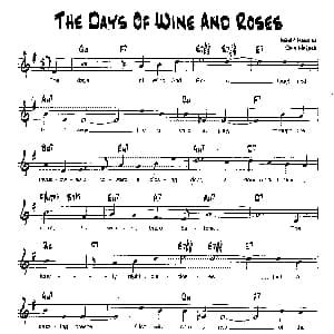 THE DAYS OF WINE AND ROSES 降B爵士乐谱