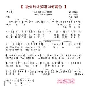 爱你后才知道如何爱你_歌谱投稿_词曲:左宏元 左宏元