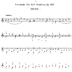 Fernando Sor 12 Studies,Op.35 吉他谱