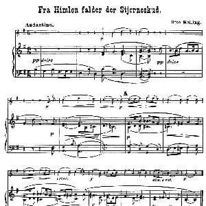 小提琴谱 | Fra Himlen falder der Stjerneskud. 小提琴 钢琴伴奏