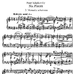Six Pieces Op.51 钢琴谱 彼得 伊利奇 柴可夫斯基