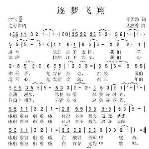 逐梦飞翔  _歌谱投稿_词曲:幸天游 艾惠秀