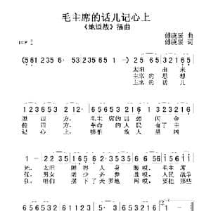 毛主席的话儿记心上_歌谱投稿_词曲:傅庚辰 傅庚辰