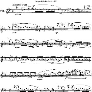 长笛曲谱 | 胡埃斯24首长笛练习曲Op.32 NO.20 胡埃斯