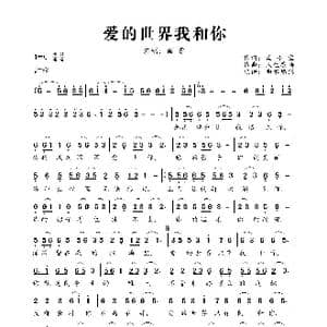 爱的世界我和你_歌曲简谱_词曲:孟小宝 人生感悟