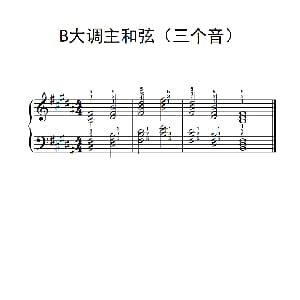 B大调主和弦 钢琴谱