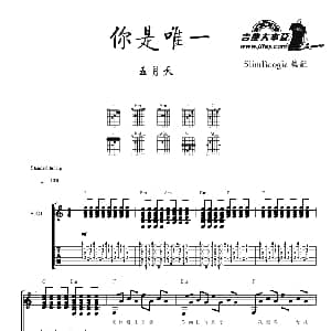 你是唯一 吉他谱 五月天
