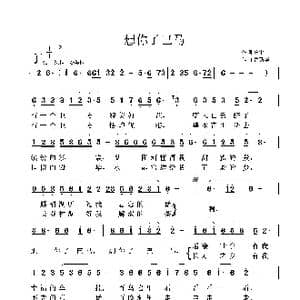 想你了巴马_歌曲简谱_词曲:陈雷 鲁新华