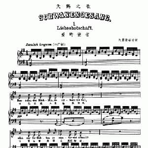 天鹅之歌 1 爱的使者_外国歌谱_词曲:列露斯坦普 舒伯特