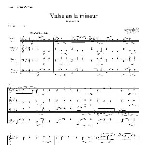 萨克斯谱 | a小调圆舞曲 B.150 四重奏总谱 肖邦