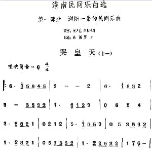 哭皇天 十一 湖南民间乐曲选 洪滔 贾古记谱