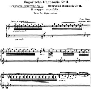 李斯特 匈牙利狂想曲 Hungarian Rhapsodies S.244 No.11 钢琴谱 李斯特