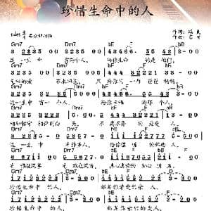 珍惜生命中的人_歌曲简谱_词曲:鸿良 艺博