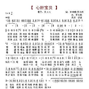 心肝宝贝_歌曲简谱_词曲:李坤城/罗大佑 罗大佑