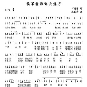我不能和你去远方_通俗唱法乐谱_词曲:汪晓林 赵国清