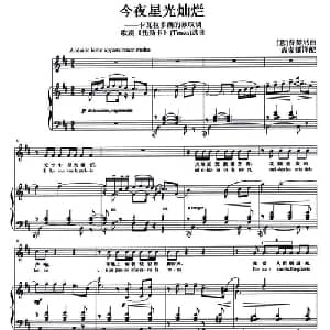 今夜星光灿烂_外国歌谱_词曲: 意 普契尼