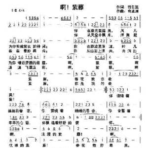 啊！紫藤_民歌简谱_词曲:钱岳旻 俞瀛洲