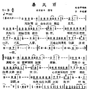 暴风雨_通俗唱法乐谱_词曲:周治平 周治平