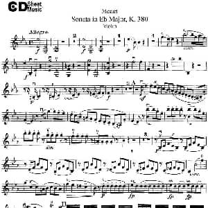 小提琴谱 | Violin Sonata in Eb Major K.380