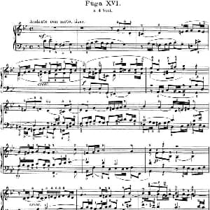 巴赫 平均律钢琴曲集 第一卷 之赋格曲 钢琴谱 巴赫