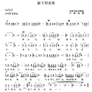 留下那真情_通俗唱法乐谱_词曲:刘晓光 赵宝刚 许森林