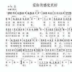 爱你的感觉真好_民歌简谱_词曲:陈帆 杨雪松