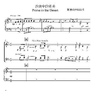 沙漠中的赞美合唱谱_歌曲简谱_词曲:未知 未知