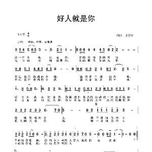 好人就是你_歌曲简谱_词曲:张锐锋 张锐锋