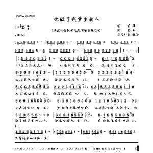 你做了我梦里的人_歌曲简谱_词曲:荣荣 钰柃