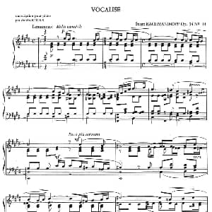 练声曲 Vocalise Op.34 14 钢琴谱 谢尔盖 拉赫玛尼诺夫