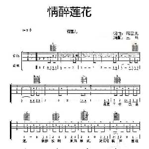 情醉莲花 吉他谱 蒋雪儿 蒋雪儿曲 王玺