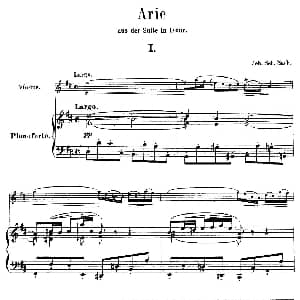 小提琴谱 | Arie J.S.Bach.作曲版 小提琴 钢琴伴奏 Joh.Seb.Bach.